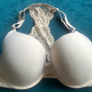 Chic Lace Back Cream Bra